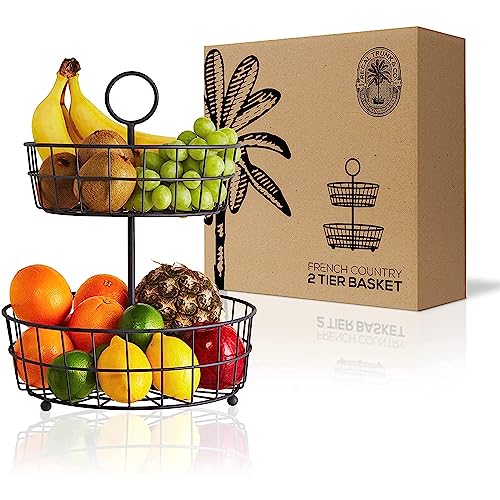 Regal Trunk & Co Tier Fruit Basket for Kitchen Fruit Organizer Bowl Matt Brown