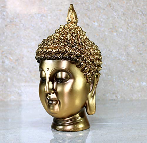 eSplanade 9" Buddha Face Showpiece | Buddha Head | Home Decor | Idol | Statue | Figurine | Murti | Tibetan Buddhist Statue