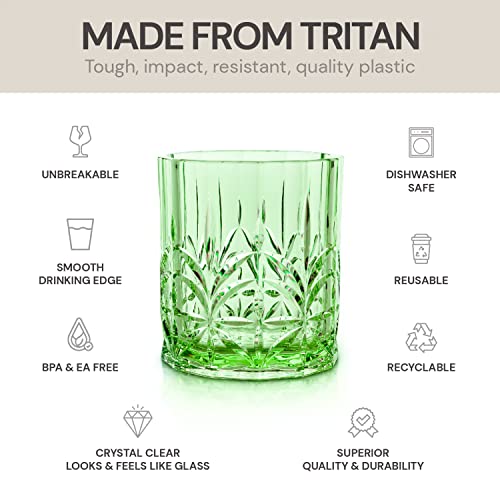 BELLAFORTE Shatterproof Tritan Plastic Short Tumbler Green Glassware & Drinkware