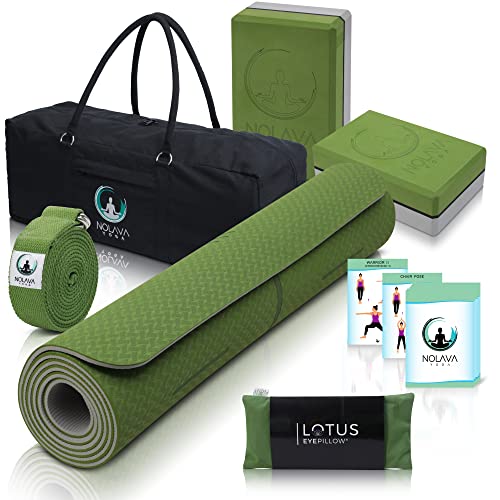 Nolava 7 Piece Yoga Mat Set Yoga Mat Bag for Yoga Accessories Beginners
