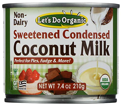 Let's Do Organic, 100% Organic Sweetened Condensed Coconut Milk, Perfect for Flan, Ples and More, Non Dairy, 7.4 Ounce (Pack of 6)