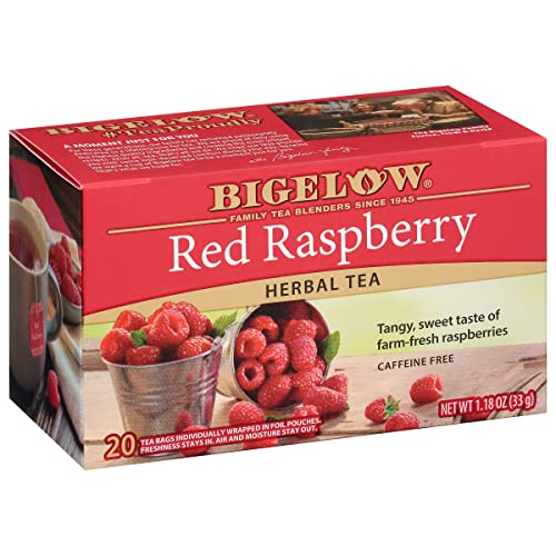 Bigelow Red Raspberry Herbal Tea CaffeineFree 20 Ct Pack of 6