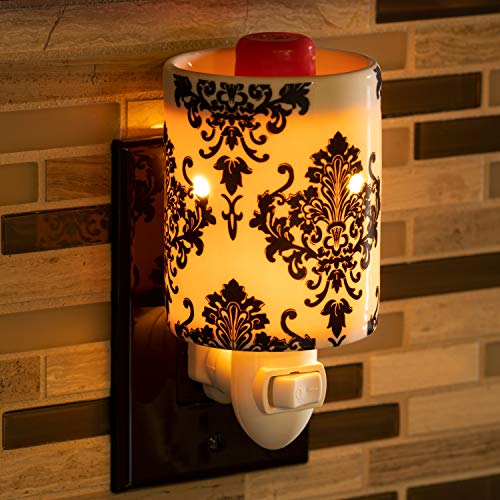 Dawhud Damask Wax Warmer Plugin Ceramic Fragrance for Oils Melts Night Light
