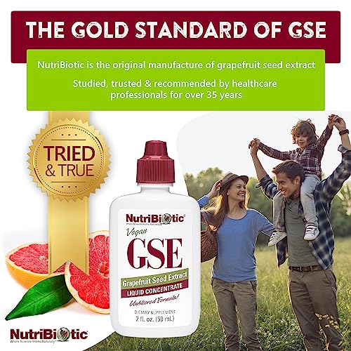 NutriBiotic – GSE, 2 Oz Liquid The Original Grapefruit Seed Extract Premium Concentrate with Bioflavonoids Potent Immune & Overall Health Support Vegan, Gluten Free, Non-GMO
