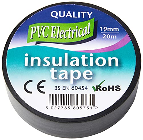 Generic 00351920BKST10 PVC Tape 20m Length x 19mm Width Black