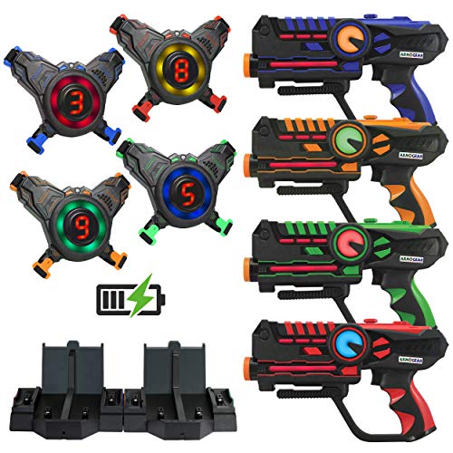 ArmoGear Rechargeable Laser Tag Guns Vests LED Score Red Blue Green Orange