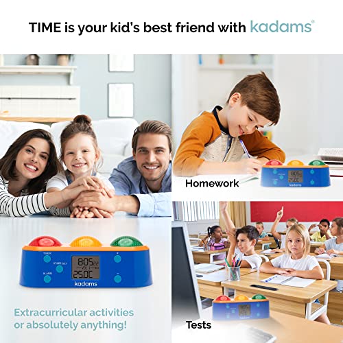 Kadams Visual Timer for Kids with Audio Alarm - Digital Timer Alarm for Toddler Teachers Classroom Productivity Time Management Tool Light Timer 24hr Countdown Press Pause Special Education Orange