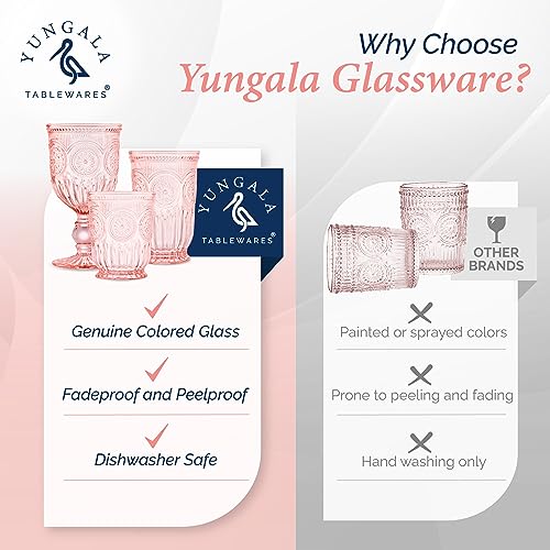 Yungala Black Wine Glasses Set of 6 Smoke Glass Goblets Black Glassware