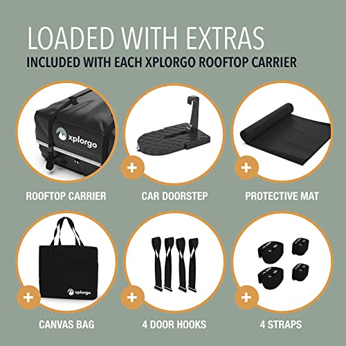 Xplorgo 100% Waterproof Car Top Carrier 15 cu ft Luggage