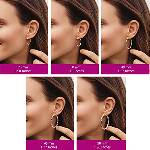 LeCalla 925 Sterling Silver Earring Hoops Jewelry Earrings for Women 30 MM