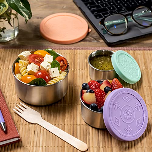Everusely Small Stainless Steel Containers With Lids Stainless Snack Containers