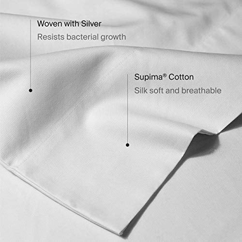 Silvon Premium Deep Pocket Twin XL Sheet Set Silver Infused Smart Fabric