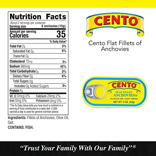 Cento Flat Anchovies in Olive Oil 2 Ounce