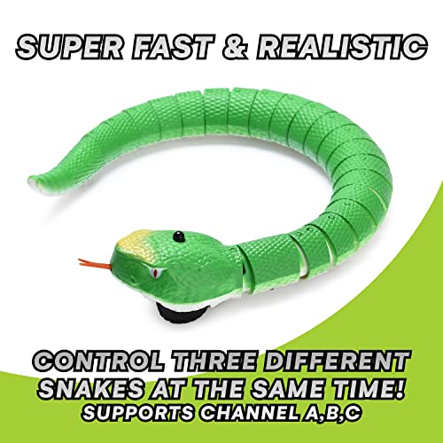 Top Race Infrared Remote Control Rattle Snake Rc Animal Prank Toy (TR-A22) Green