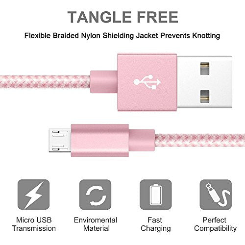 Micro Usb Cable Nylon Braided Android Charger Cord Usb 2.0 Sync Charging Cables