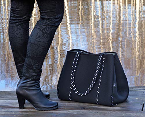 Neoprene Tote Bags for Women Lightweight Large Neoprene Bag Stallion Black