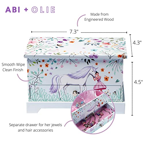 Abi Olie Ballerina Unicorn Jewelry Box for Girls & Little Girls Jewelry Box