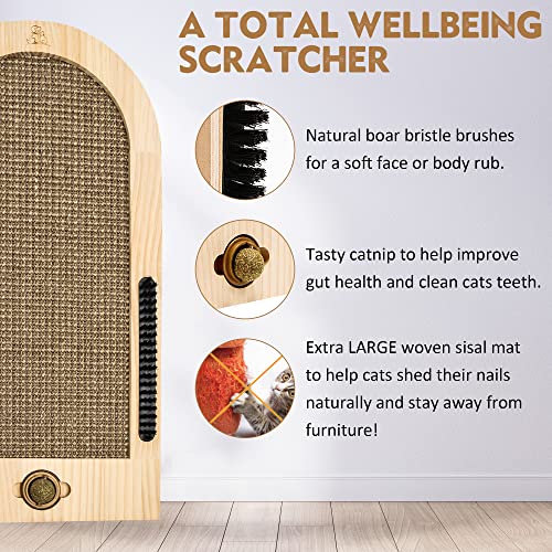 FURHOME COLLECTIVE Cat Scratcher Wall Mounted Cat Scratching Post Extra Large - Wall Floor or Window Mount Cat Wall Furniture