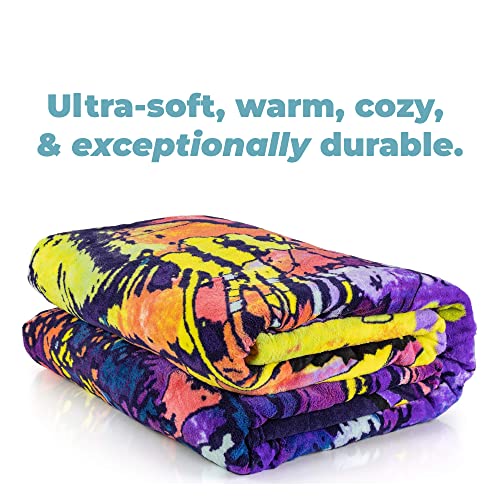 Dawhud Direct Colorful Cat Fleece Blanket for Bed 75 X 90 Inch