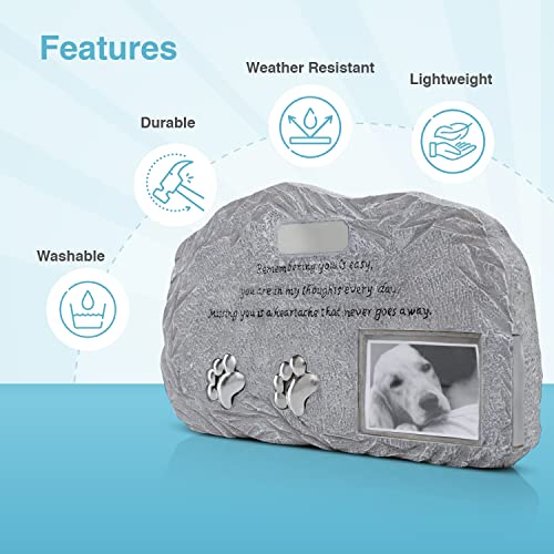 Just Fur Them Pet Memorial Urns for Dog Ashes with Photo, Pet Memorial Stones
