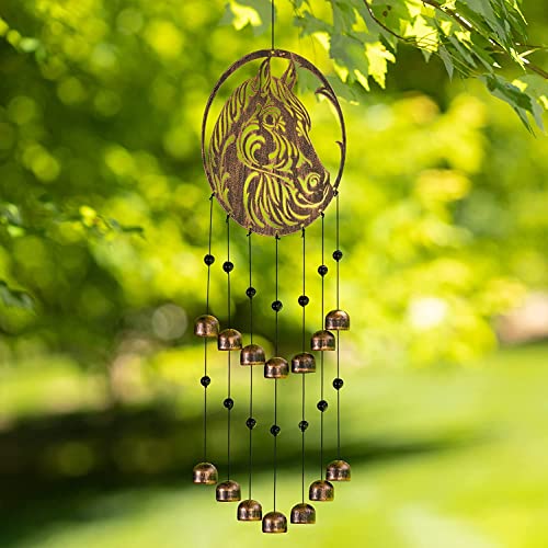 VP Home 28 Inch H Rustic Horse for Outside Wind Chimes Windchimes Horse Rustic