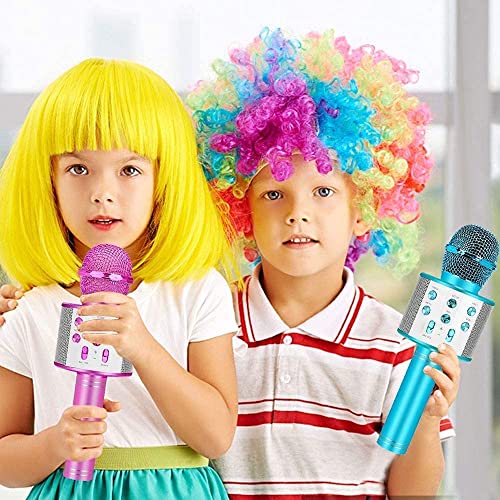 Niskite Karaoke Microphone for Kids Adults,Portable Bluetooth Microphone for Singing,Professional Voice Changer Blue Microphone Wireless,Birthday Gifts for 3 4 5 6 7 8 + Year Old Boys Girls Toys