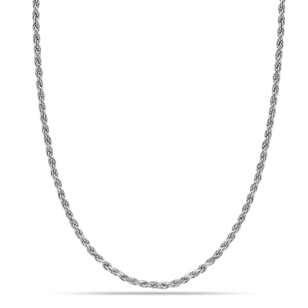 LeCalla 925 Silver Braided Rope Chain 18 Inch