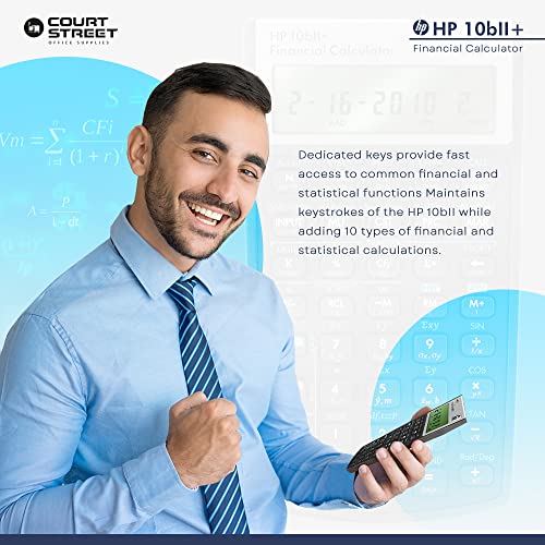 HP 10BII Plus Financial Calculator – HP Calculator – Finance Calculator, 12-Digit LCD, Silver & Black