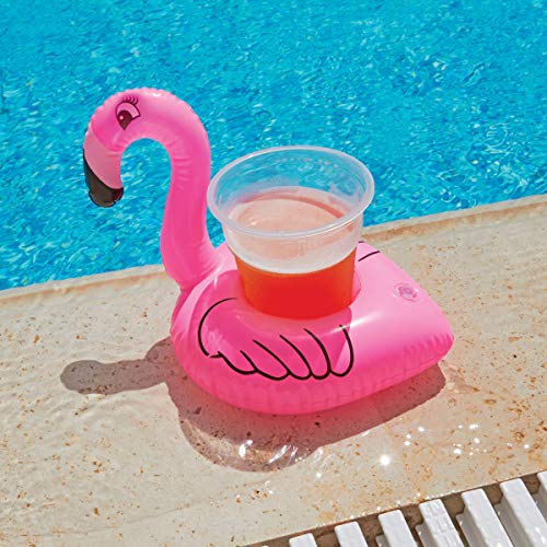 Top Race 24 Pink Flamingo Inflatable Drink floaties | Pool Drink Holder Floats