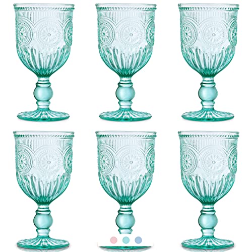 Green Glassware set of 6 green wine glasses