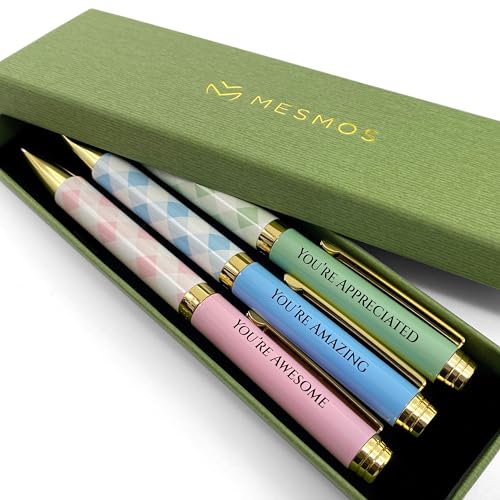 MESMOS 3pk Pastel Ballpoint Pen Set Thank You Gifts for Women