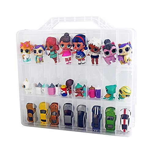 Bins & Things 48 Slot Toys Organizer Storage Case - Compatible w/Calico Critter, Hot Wheels