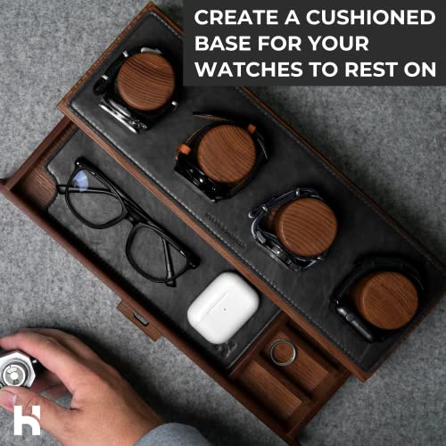Holme & Hadfield Watch Deck Vegan Leather Padding Black Padding Only