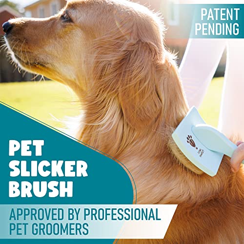 Pet Slicker Brush With Soft Massage Grooming Stainless Steel Pins Flying Pawfect
