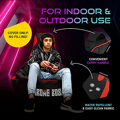 Gaming Bean Bag Chair Cover Only for Adults Gamer Beanbag Gaming Chair Black Red