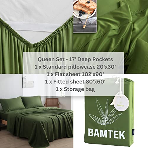 Bamtek 100% Viscose From Bamboo Sheets Queen Size Bed Queen Sheet Set Forest