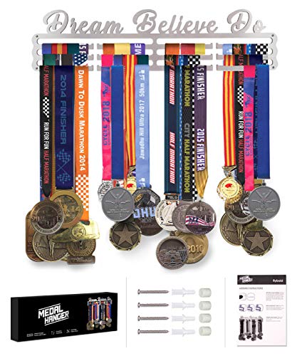 Running Medal Display Holds 50 Medals Elegant Wall Holder