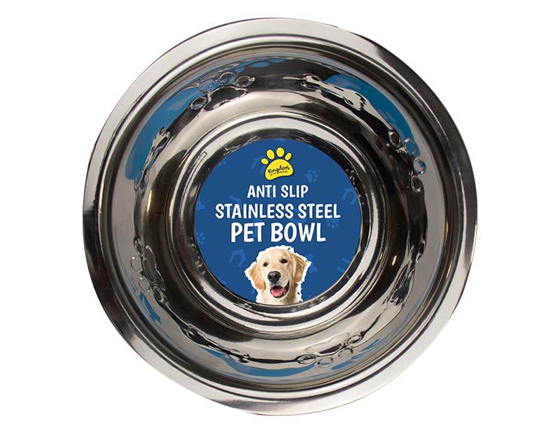 Gen Imports PET9211OB Stainless Steel Pet Bowl | 21cm | for Larger Sized Dogs | 1pc, Silver
