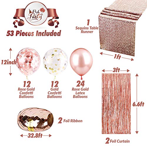 Posh Party Rose Gold Party Decorations 53 Piece Set With 48 Balloons 12inches