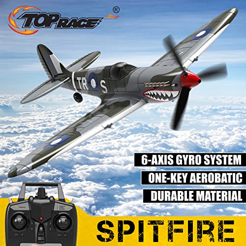 Top Race 4 Channel Remote Control Airplane Spitfire Shark Mouth TR-S55