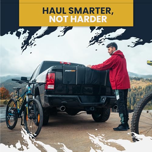 Tailgate Bike Pads Full Size Truck - HeavyDuty 5-Bike Tailgate Pad for Mountain Bike, E-Bike Compatible, Anti-Theft Features, Tailgate Protectors for Trucks - Tailgate Cover for Bikes, Bike Truck Pad