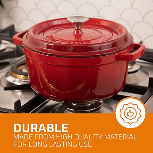 Bruntmor 4 Quarts Non-Stick Cast Iron Dutch Oven