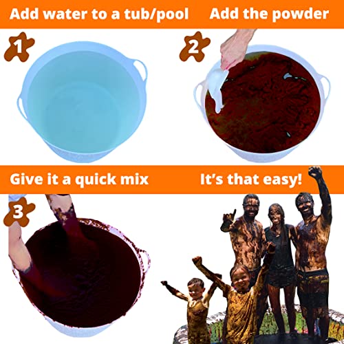INSTANT MUD for Mud Wrestling Mud Pies Balloons & Fun Run Obstacles