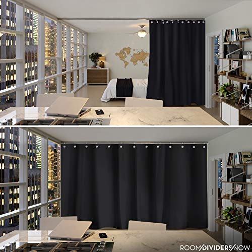 Room/Dividers/Now Ceiling Track Room Divider Kit - Small A, 8ft Tall x 3ft - 4ft 6in Wide (Midnight Black)
