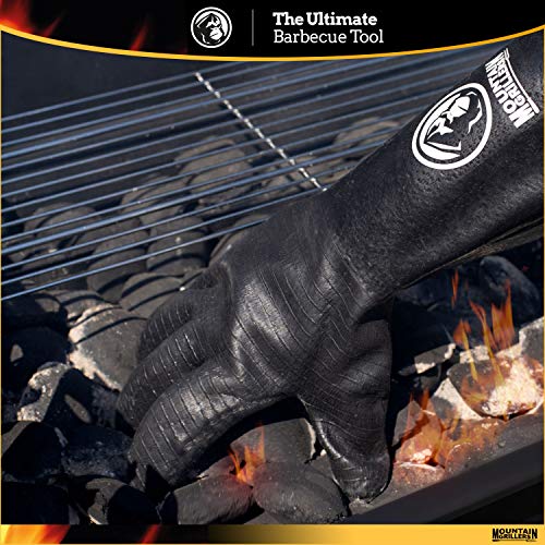 SPGOOD Grill Gloves Heat Resistant Grill Glove 800 Degree Fireproof Gloves  Cooking Gloves Baking Gloves for Kitchen & Grill BBQ Oven Gloves, Black (M