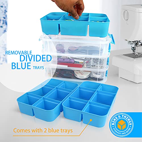 Multi-Compartment Craft Storage Organizer Box with Dividers - Perfect for Arts, Beads, Sewing Supplies, and Jewelry Making - Plastic Container - Ideal Hobby Organizer and Embroidery Thread Holder