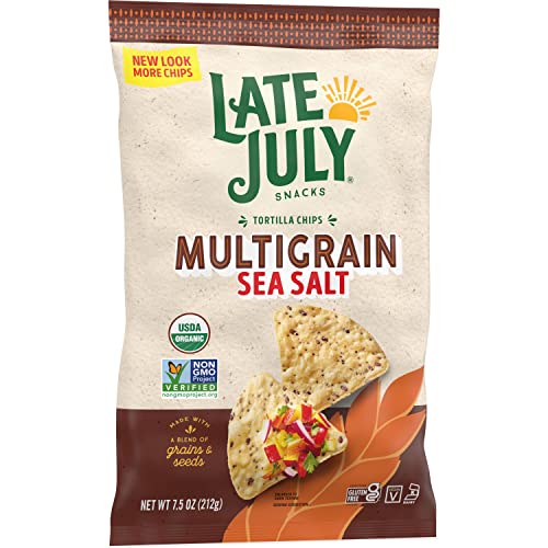Late July Snacks Organic Multigrain Tortilla Chips Sea Salt, 7.5 Oz