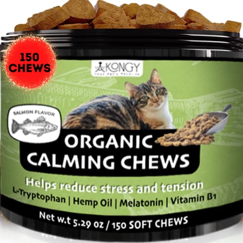 150 Hemp Cat Calming Treats With Cat Melatonin Calming Chews Calming Products