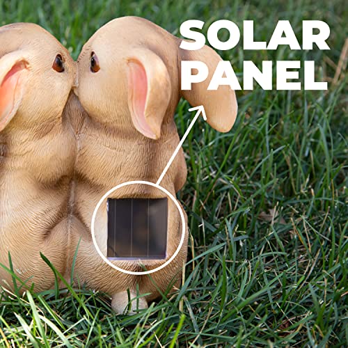 Bunny Rabbits Solar Powered LED Outdoor Decor Garden Light