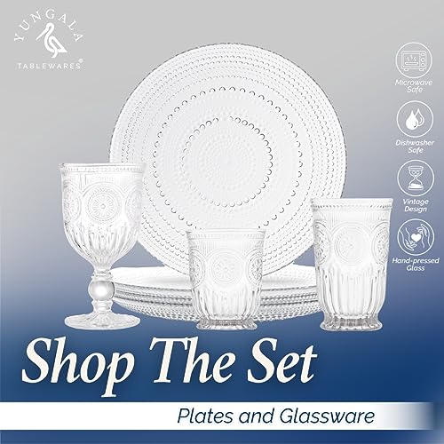 Yungala Clear Glass Plates Set of 4